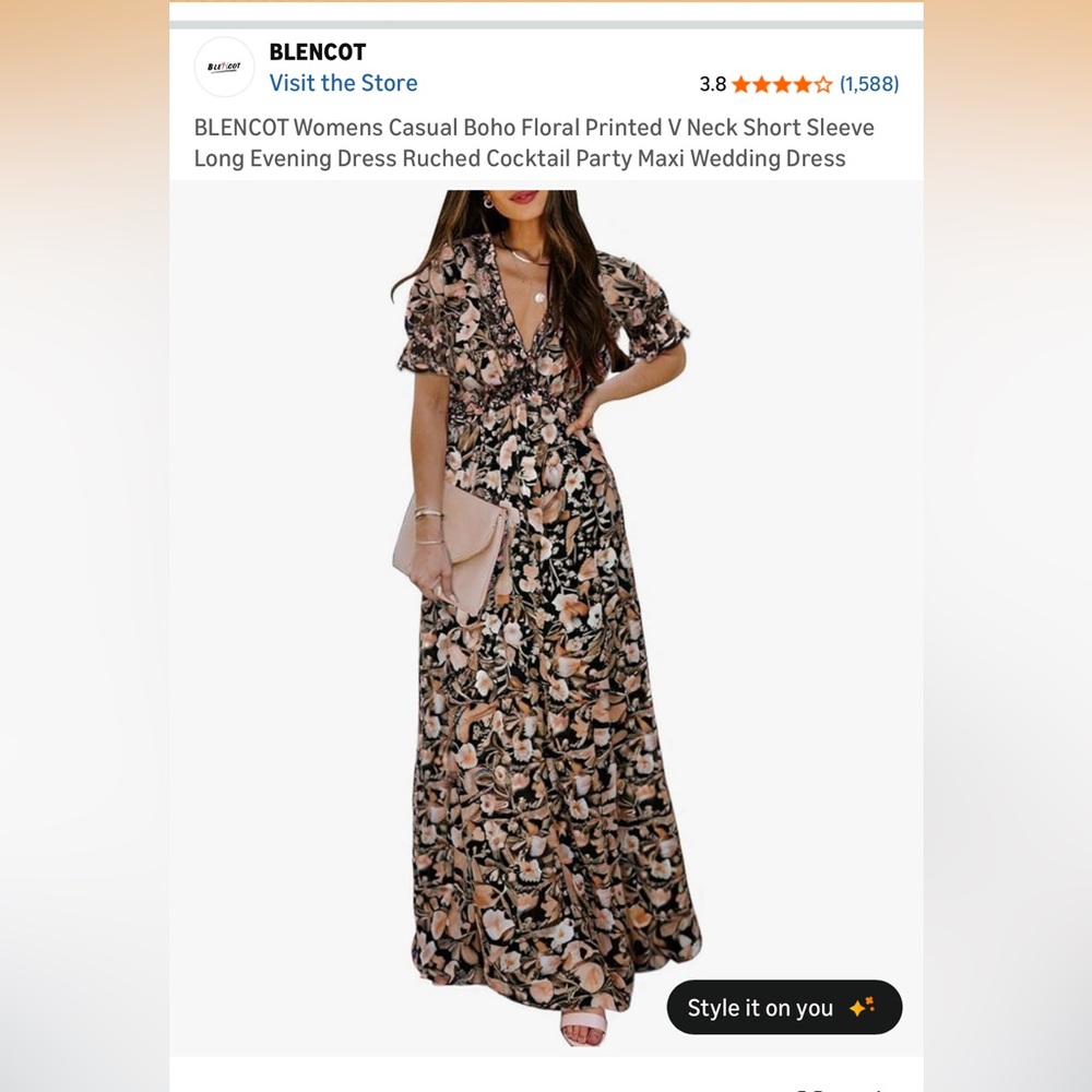 Chic Floral Maxi Dress - Black and Cream